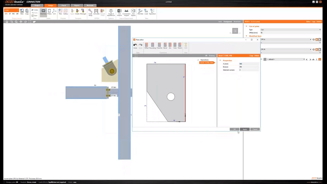 Using The Plate Editor To Shape A Plate Idea Statica